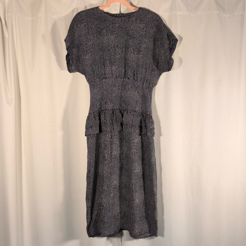 Vintage Maggy London Silk Polka Dot Midi Dress